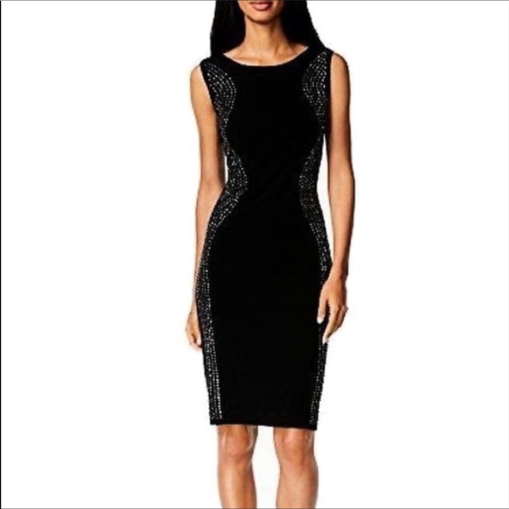 NWT CALVIN KLEIN Embellished Black Dress 2